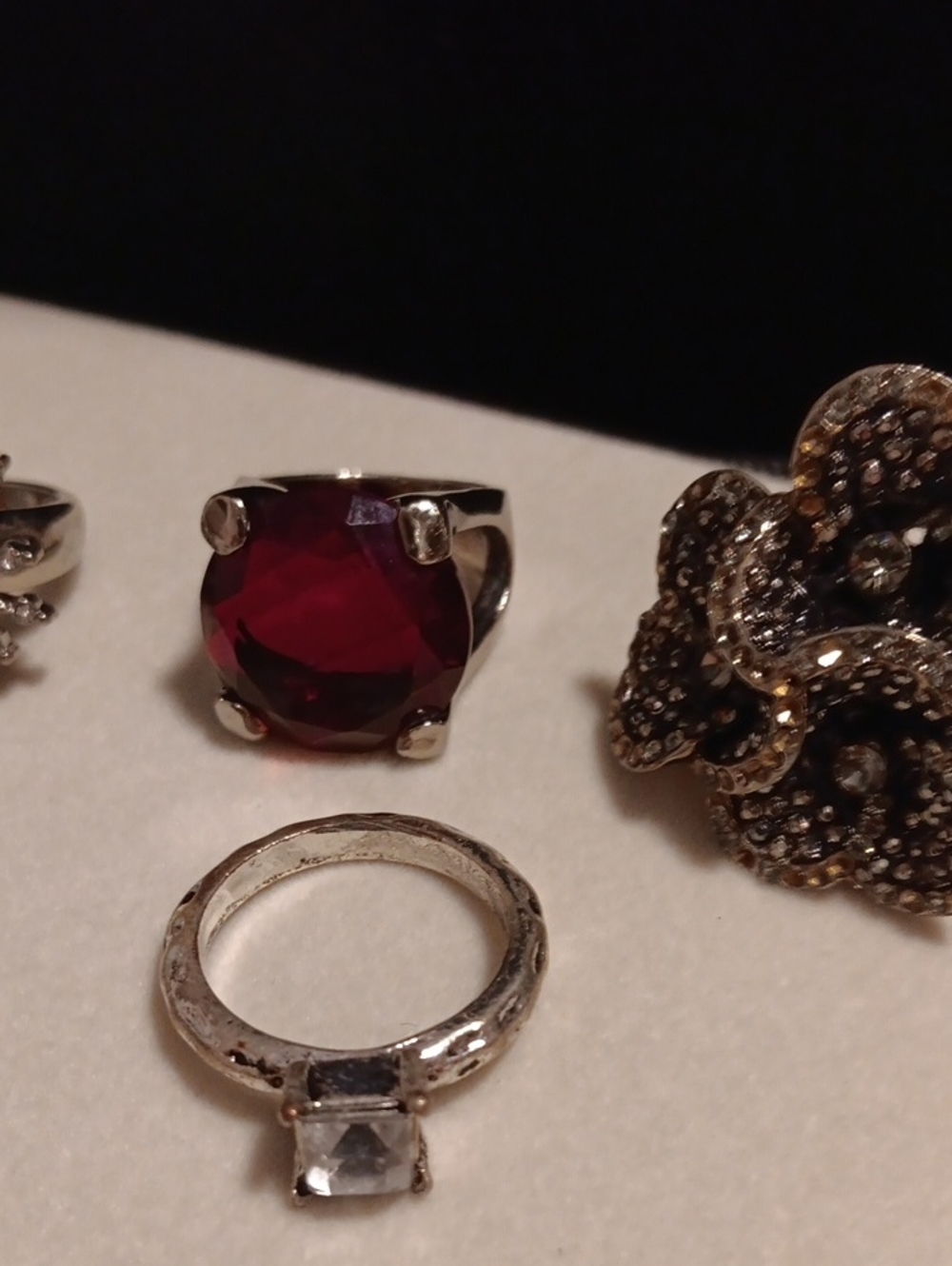 10 Silver Tone Rings - Picture 7 of 9